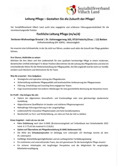 Stellenausschreibungen Sozialhilfeverband