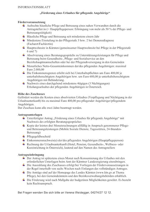 Urlaub für pflegende Angehörige 2026