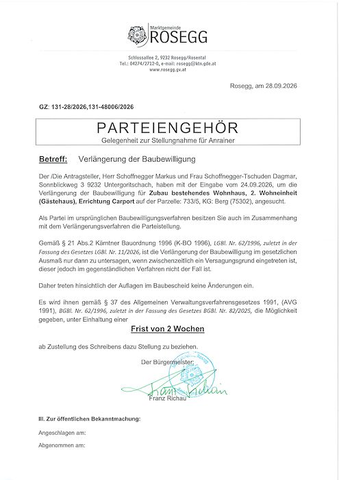 Parteiengehör zum BVH Zahl: 131-48006/2026