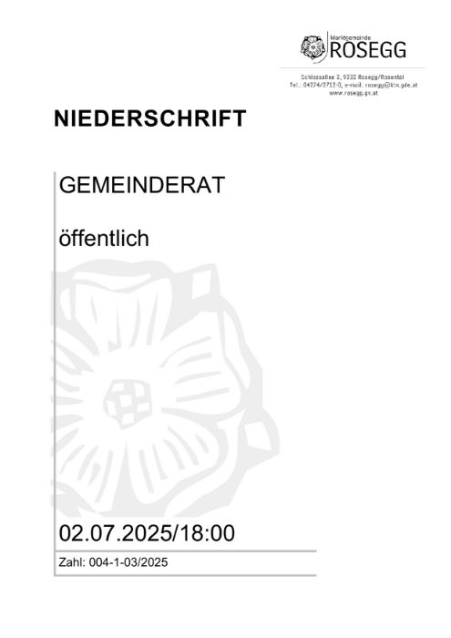02.07.2025 Niederschrift Gemeinderat