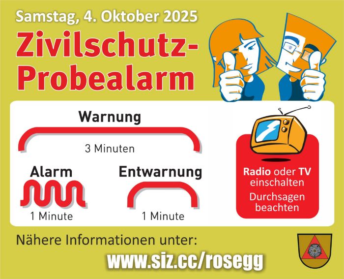 Zivilschutz-Probealarm 2025