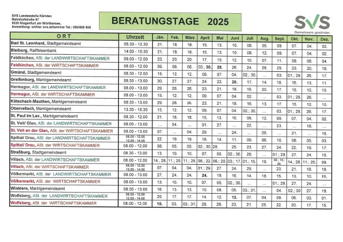 SVS Beratungstage 2025