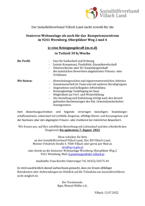Stellenausschreibung Reinigungskräfte für SWA und KPZ Wernberg.pdf