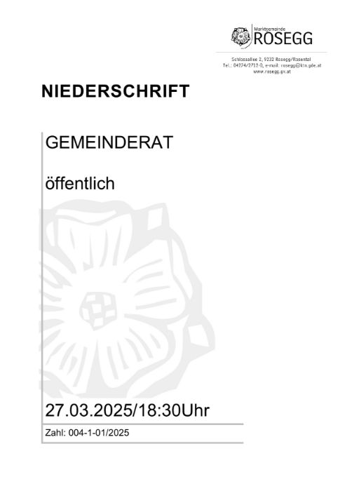 27.03.2025 Niederschrift Gemeinderat