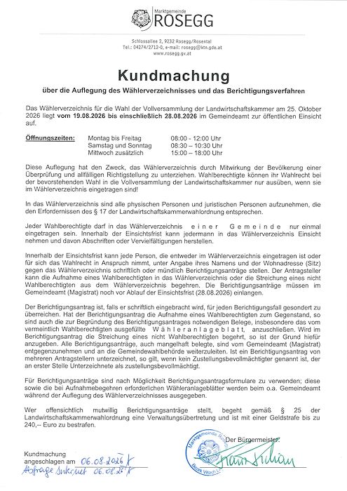 Landwirtschaftskammerwahl 2026