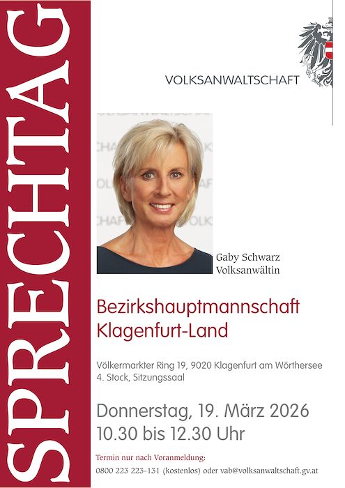 Sprechtage Volksanwältin Gaby Schwarz