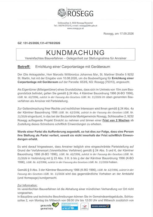 Kundmachung vereinfachtes BVH Zahl 131-47760-2026