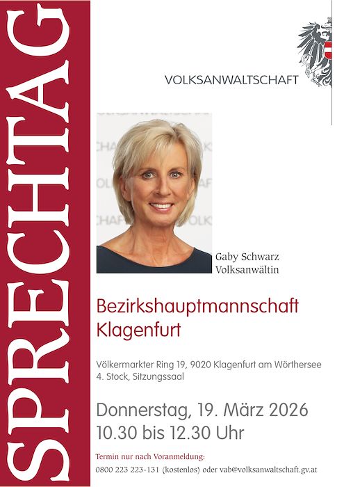 Sprechtage Volksanwältin Gaby Schwarz