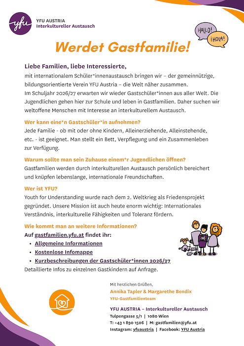 Werdet Gastfamilien!