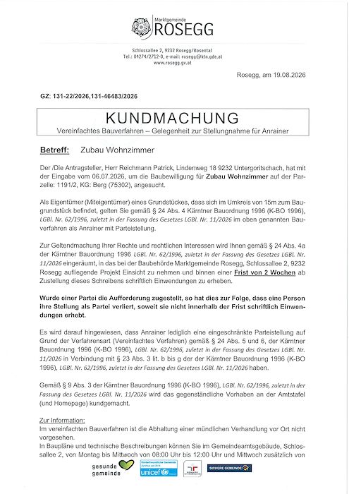 Kundmachung vereinfachtes BVH Zahl 131-46483-2026