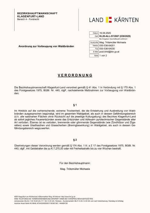 Waldbrandverordnung