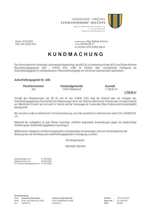 Kundmachung A40