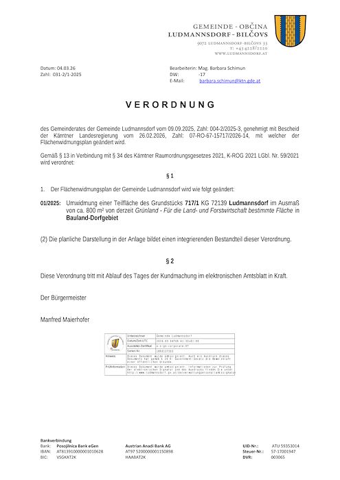 Verordnung FLÄWI 01 und 02 2025