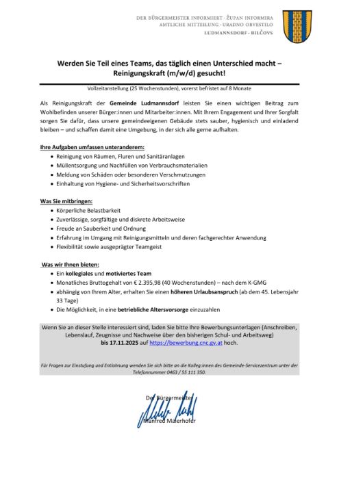 Stellenausschreibung _Reinigungskraft_Ludmannsdorf Oktober 2025.pdf