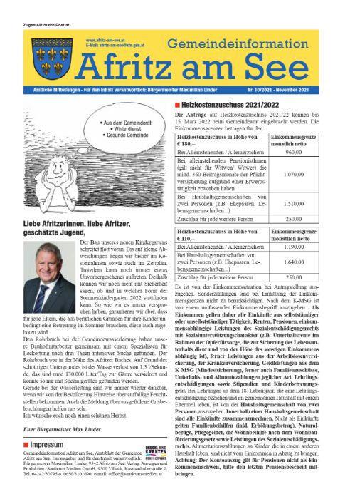 Gemeindeinformationsblatt November 2021