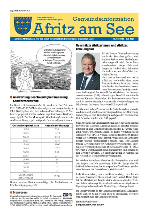 Gemeindeinformationsblatt Juli 2021