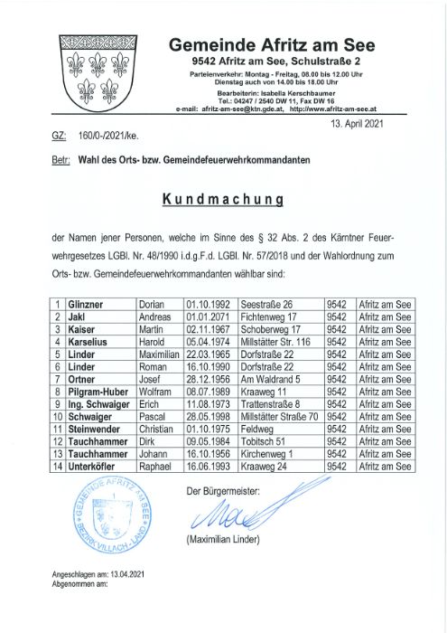 Kundmachung