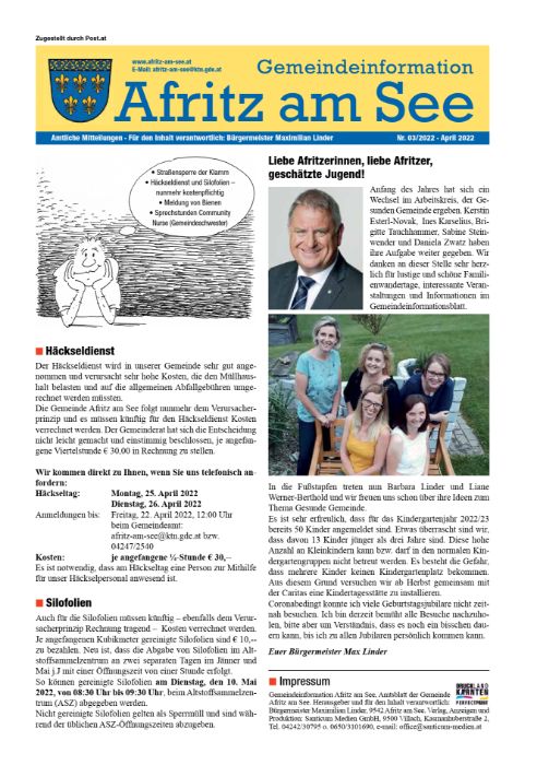 Gemeindeinformationsblatt April 2022