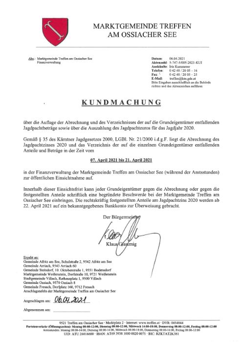 Kundmachung