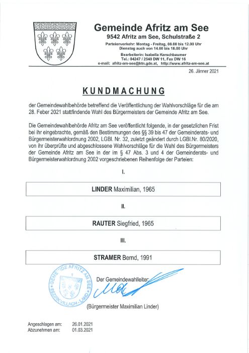 Kundmachung