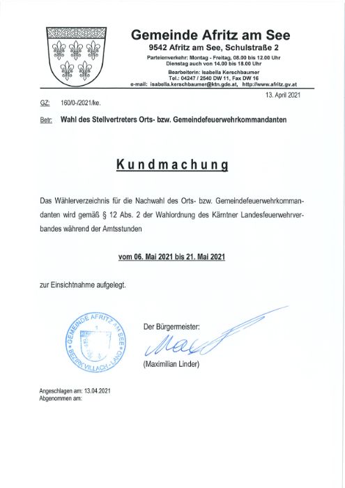 Kundmachung