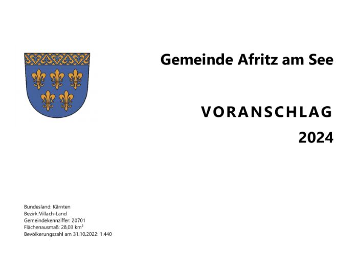 Voranschlag 2024 inkl. MFP 2024 bis 2028