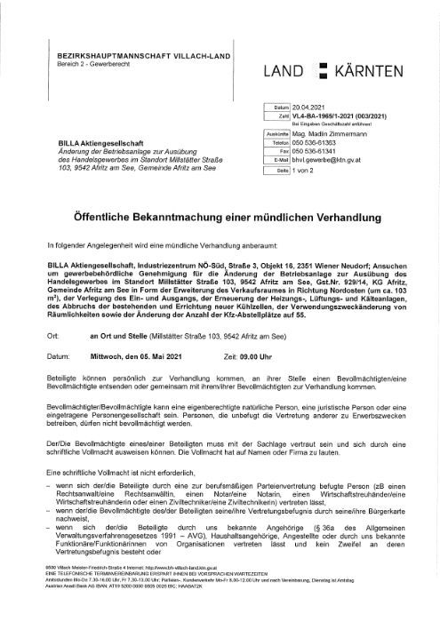 Kundmachung
