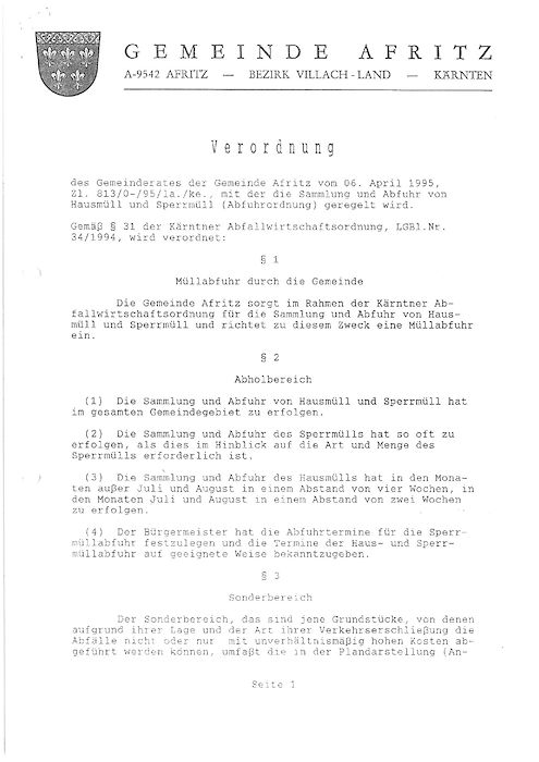 Abfuhrordnung