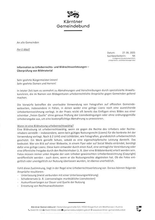 Information zur Urheberrechts- und Bildrechtsverletzungen