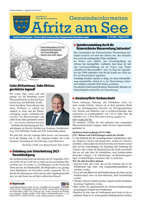 Gemeindeinformationsblatt August 2025