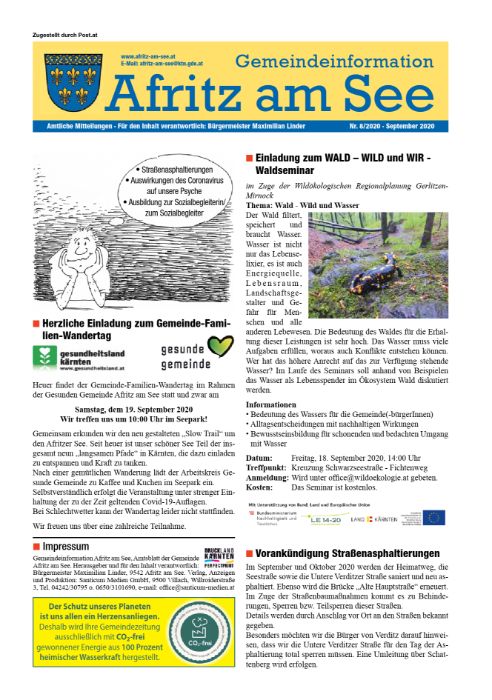 Gemeindeinformationsblatt September 2020