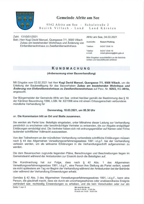 Kundmachung