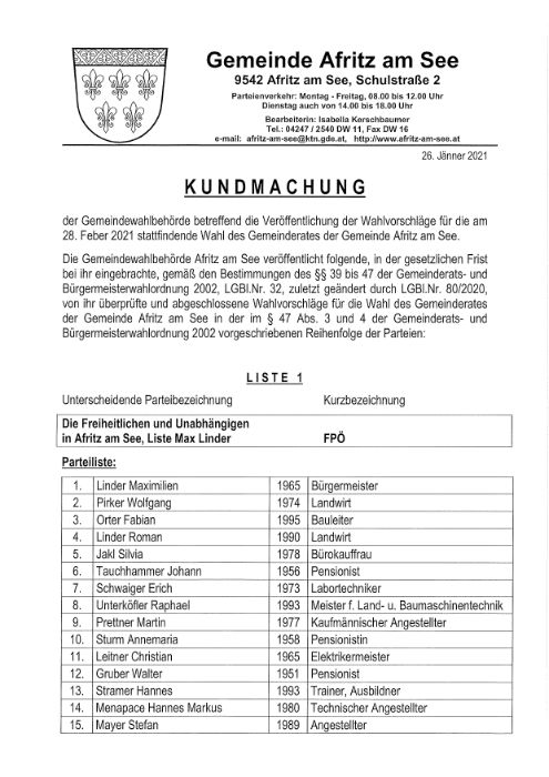 Kundmachung
