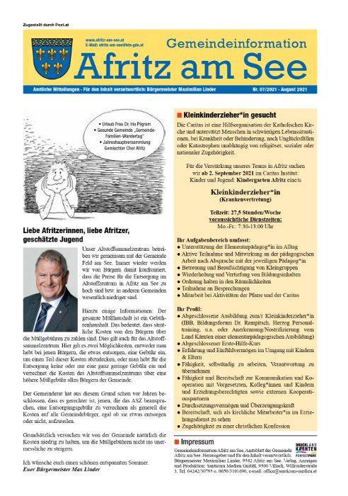 Gemeindeinformationsblatt August 2021