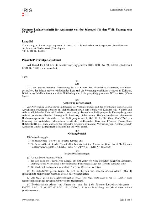 Ausnahme von der Schonzeit für den Wolf, Fassung vom 02.06.2022.pdf