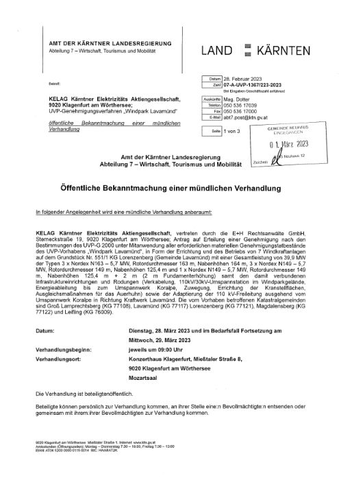 Bekanntmachung mündl. Verhandlung iS UVP WP Lavamünd.pdf