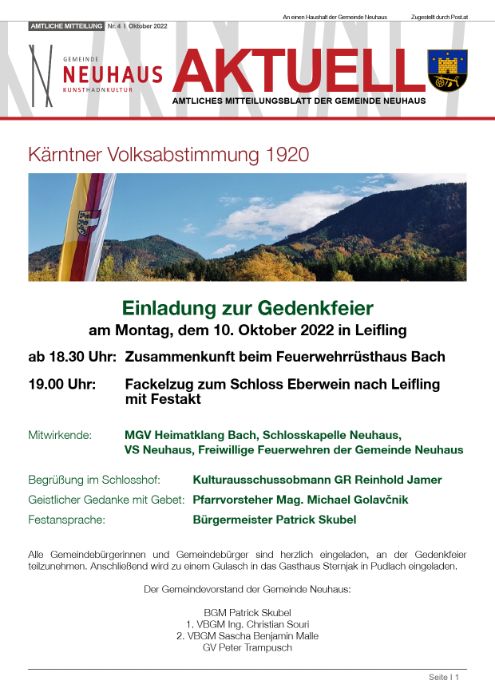 Gemeindezeitung Ausgabe 4 - Oktober 2022 🍂🍁