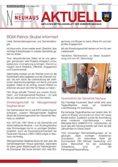 Gemeindezeitung Ausg. 4 - August 2025